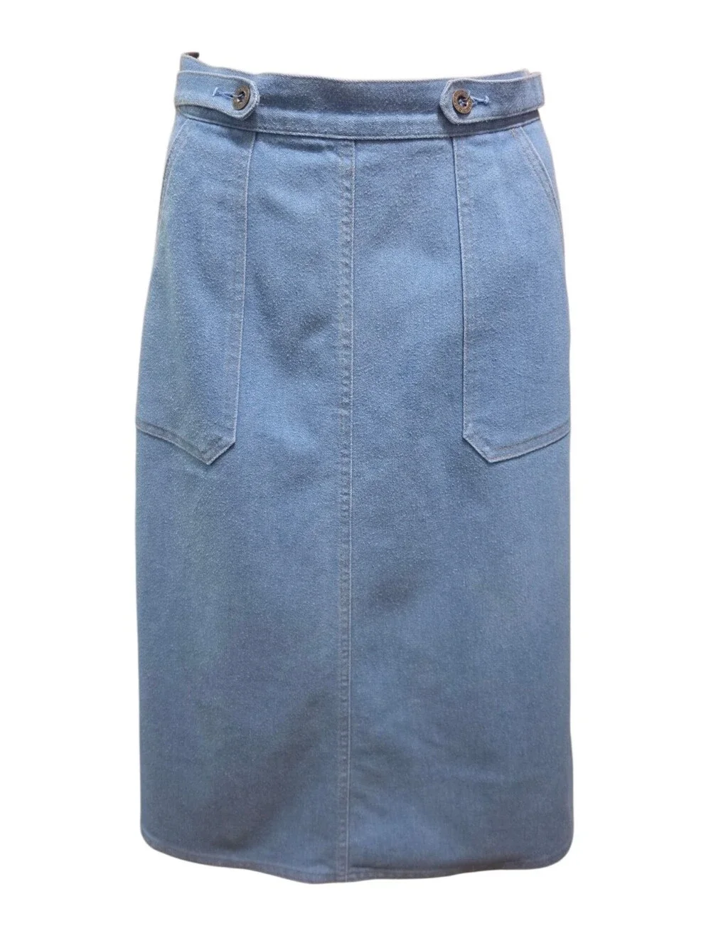 Kotet City Blues 90s Vintage Light Blue Wrap Casual Preppy Midi Skirt Sz 10